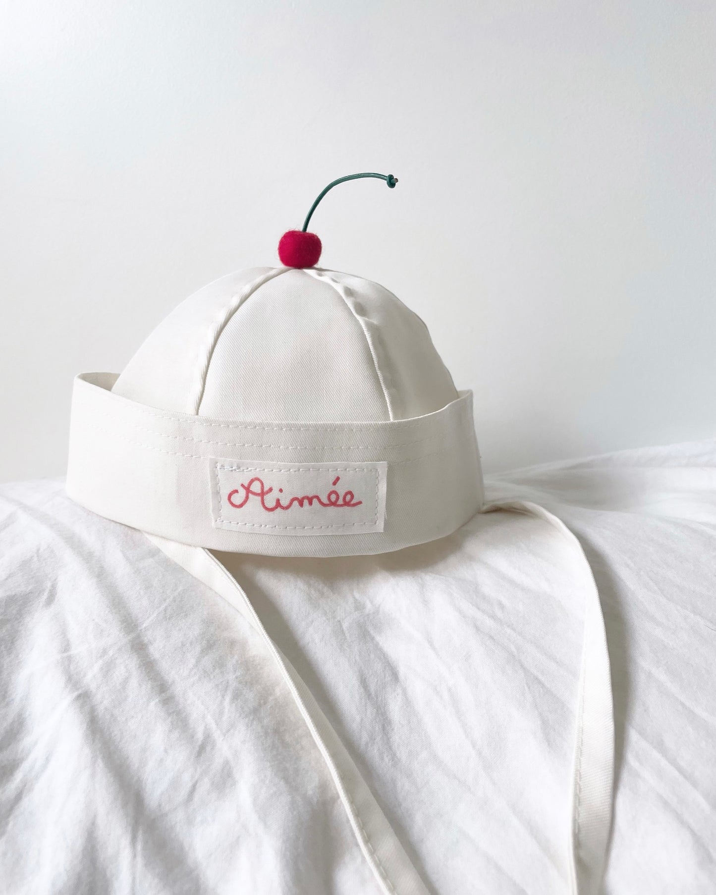 Chapeau marin cerisier prénom